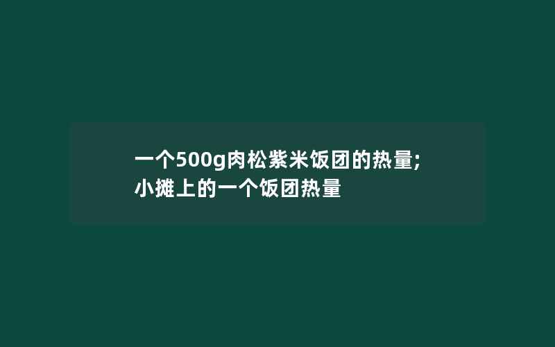 一个500g肉松紫米饭团的热量;小摊上的一个饭团热量