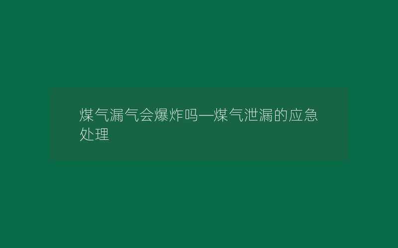 煤气漏气会爆炸吗—煤气泄漏的应急处理