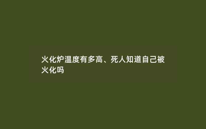 火化炉温度有多高、死人知道自己被火化吗