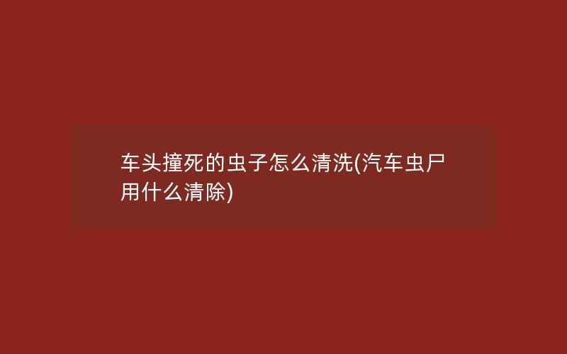 车头撞死的虫子怎么清洗(汽车虫尸用什么清除)