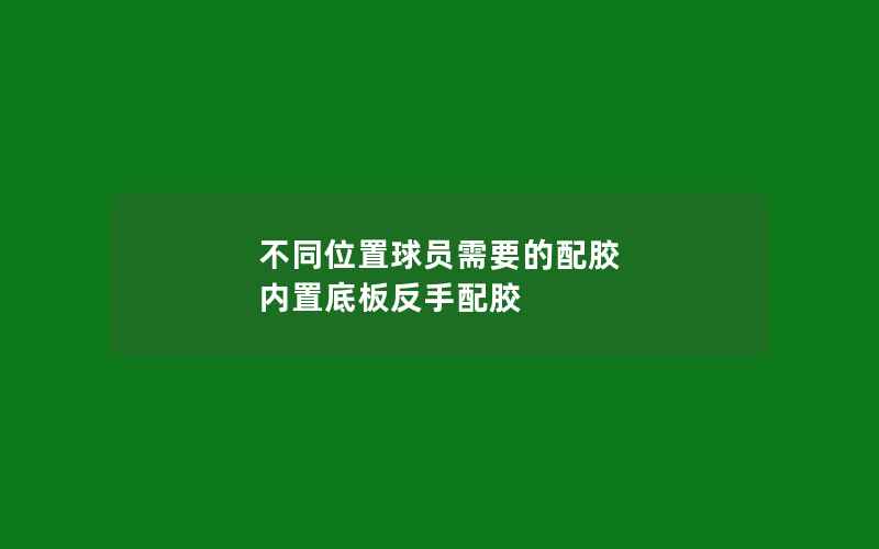 不同位置球员需要的配胶 内置底板反手配胶