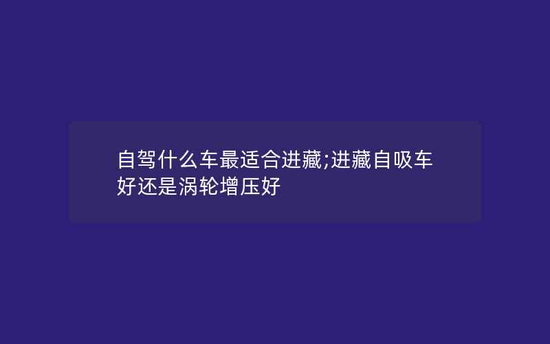 自驾什么车最适合进藏;进藏自吸车好还是涡轮增压好