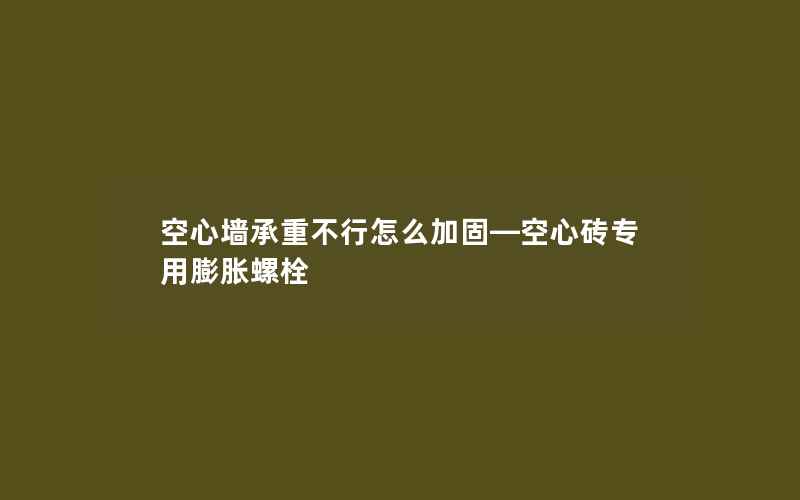 空心墙承重不行怎么加固—空心砖专用膨胀螺栓