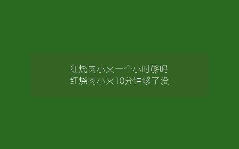 红烧肉小火一个小时够吗 红烧肉小火10分钟够了没