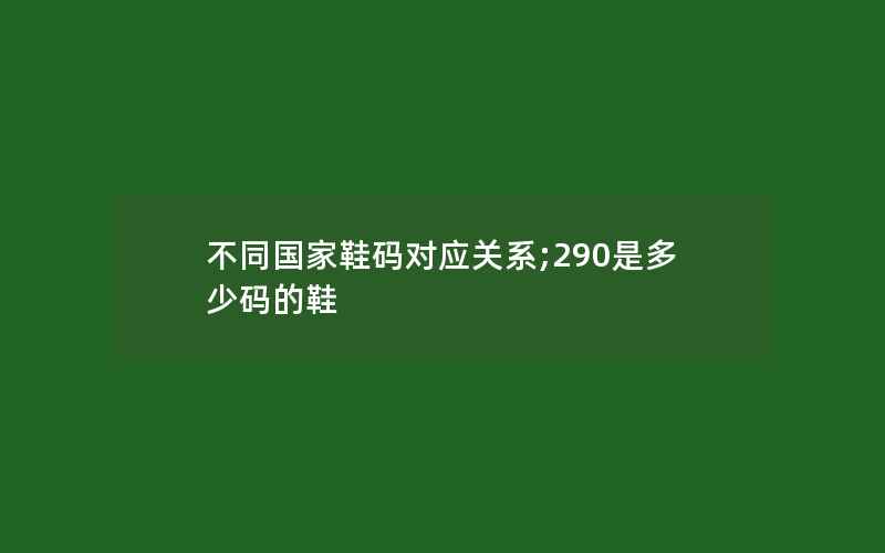 不同国家鞋码对应关系;290是多少码的鞋