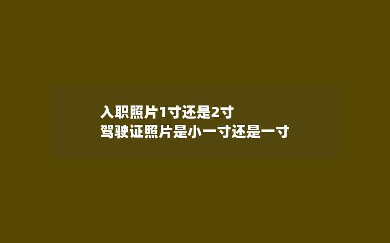 入职照片1寸还是2寸 驾驶证照片是小一寸还是一寸