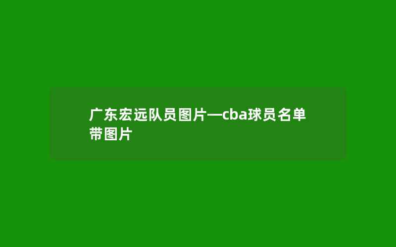 广东宏远队员图片—cba球员名单带图片