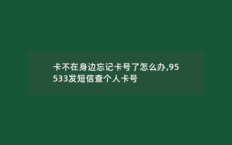 卡不在身边忘记卡号了怎么办,95533发短信查个人卡号