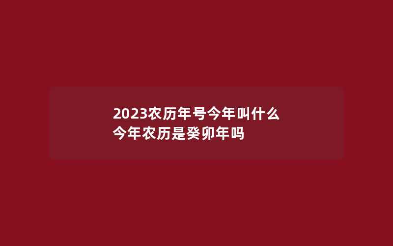 2023农历年号今年叫什么 今年农历是癸卯年吗