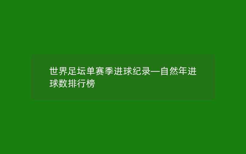 世界足坛单赛季进球纪录—自然年进球数排行榜