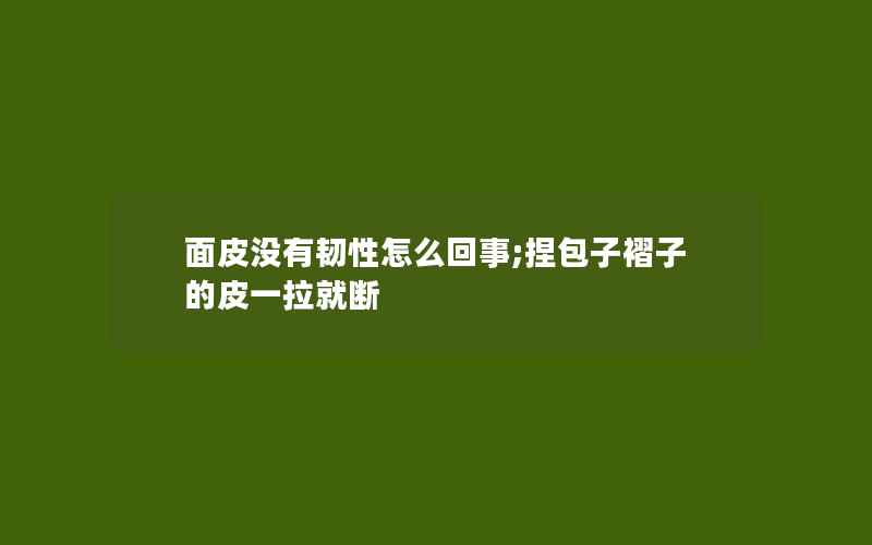 面皮没有韧性怎么回事;捏包子褶子的皮一拉就断