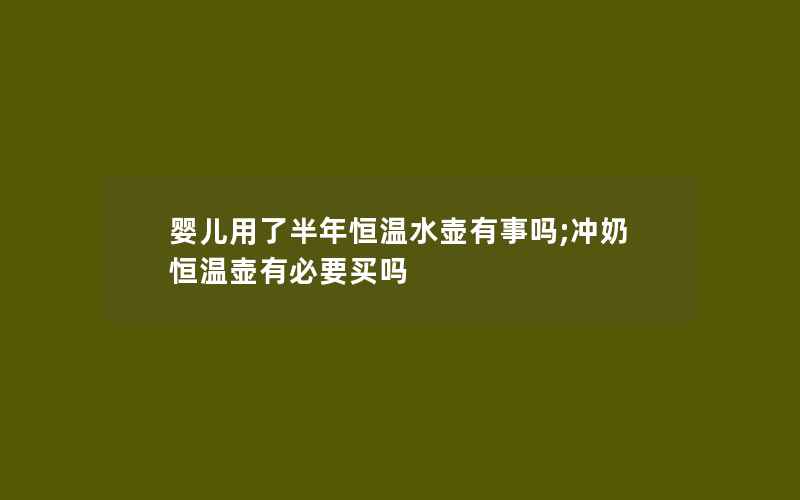 婴儿用了半年恒温水壶有事吗;冲奶恒温壶有必要买吗