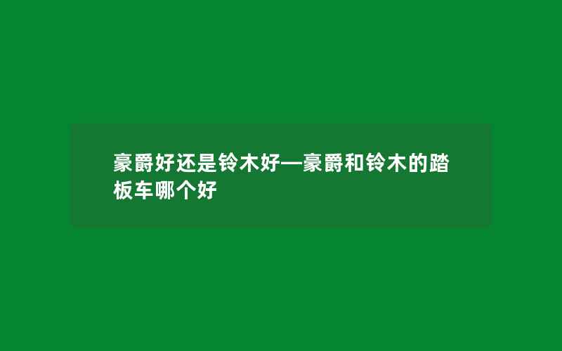 豪爵好还是铃木好—豪爵和铃木的踏板车哪个好