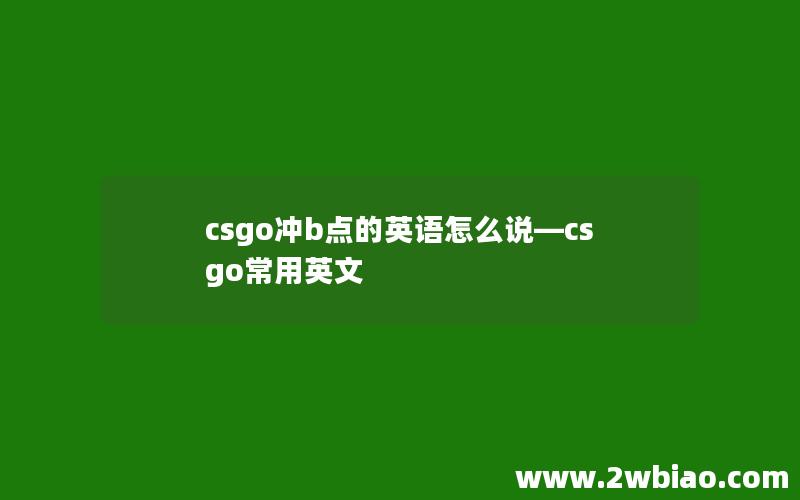 csgo冲b点的英语怎么说—csgo常用英文