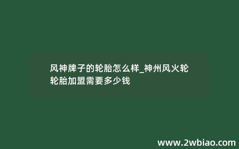 风神牌子的轮胎怎么样_神州风火轮轮胎加盟需要多少钱