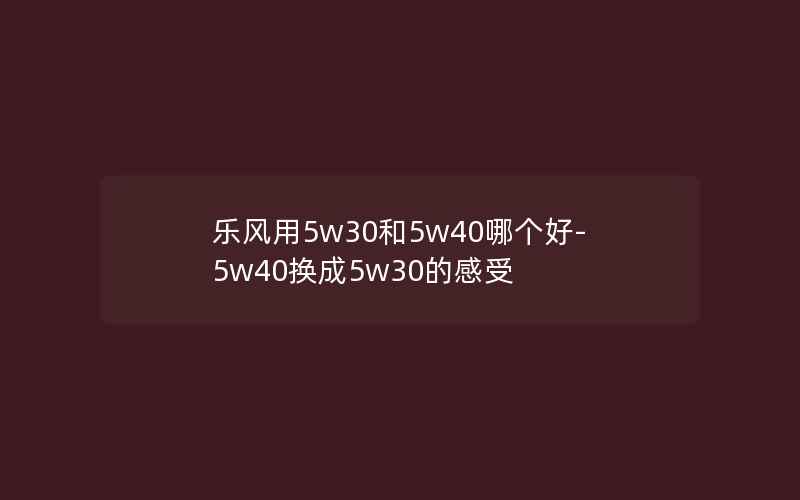 乐风用5w30和5w40哪个好-5w40换成5w30的感受