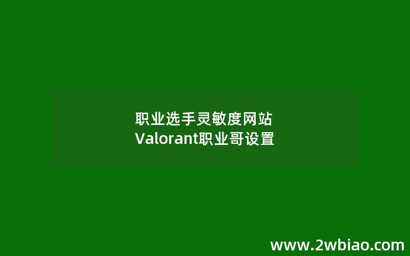 职业选手灵敏度网站 Valorant职业哥设置