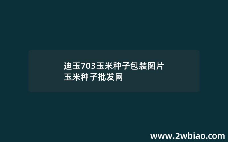 迪玉703玉米种子包装图片 玉米种子批发网