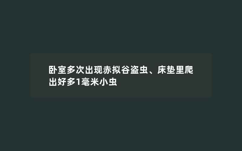 卧室多次出现赤拟谷盗虫、床垫里爬出好多1毫米小虫