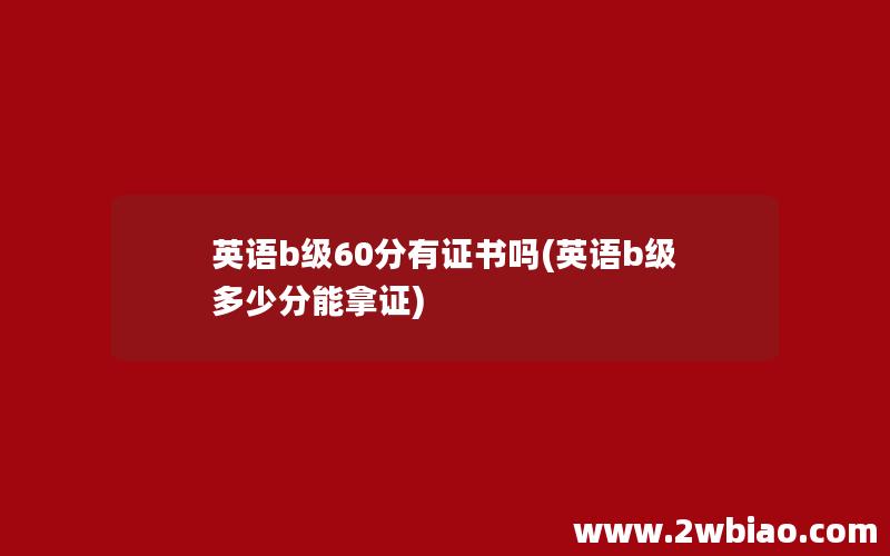 英语b级60分有证书吗(英语b级多少分能拿证)