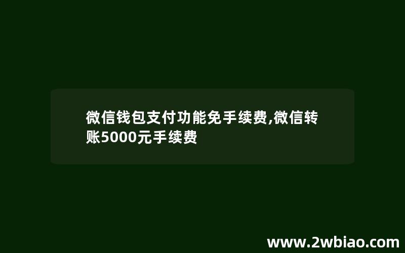 微信钱包支付功能免手续费,微信转账5000元手续费