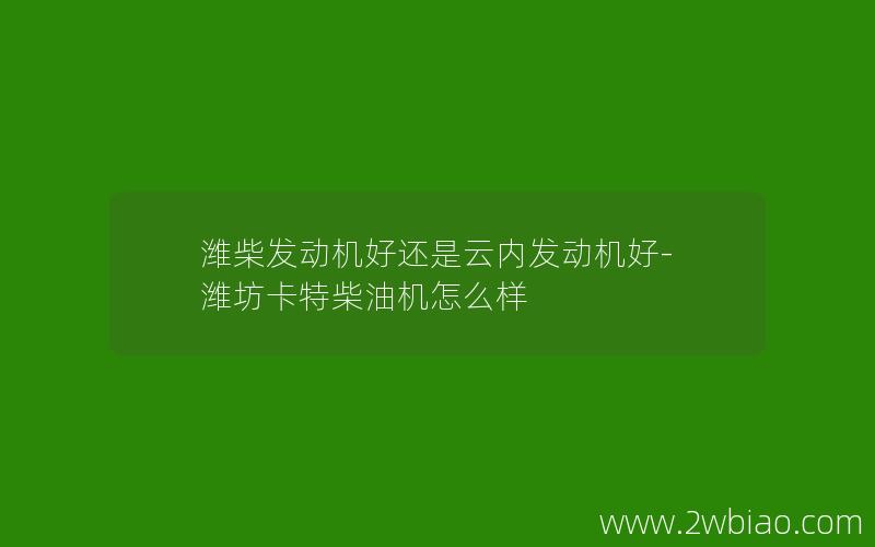 潍柴发动机好还是云内发动机好-潍坊卡特柴油机怎么样