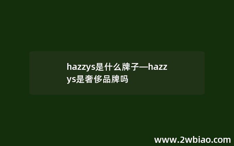 hazzys是什么牌子—hazzys是奢侈品牌吗