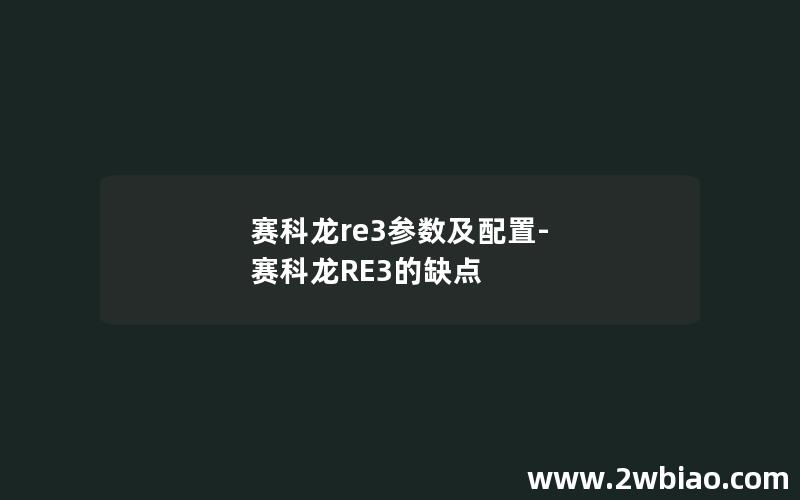 赛科龙re3参数及配置-赛科龙RE3的缺点