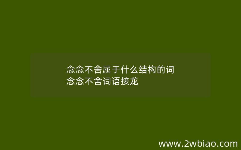 念念不舍属于什么结构的词 念念不舍词语接龙