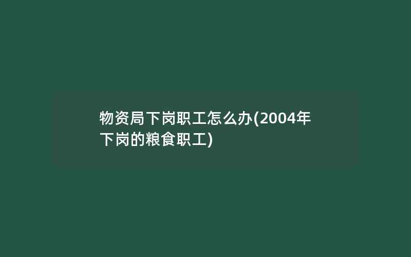 物资局下岗职工怎么办(2004年下岗的粮食职工)