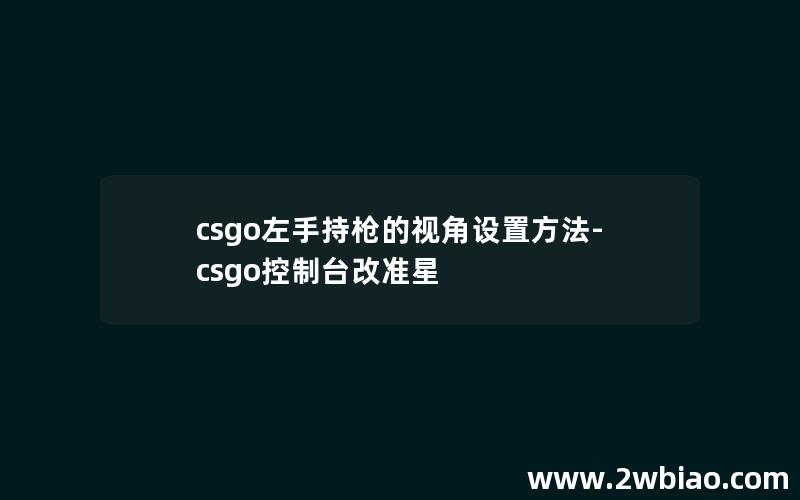 csgo左手持枪的视角设置方法-csgo控制台改准星