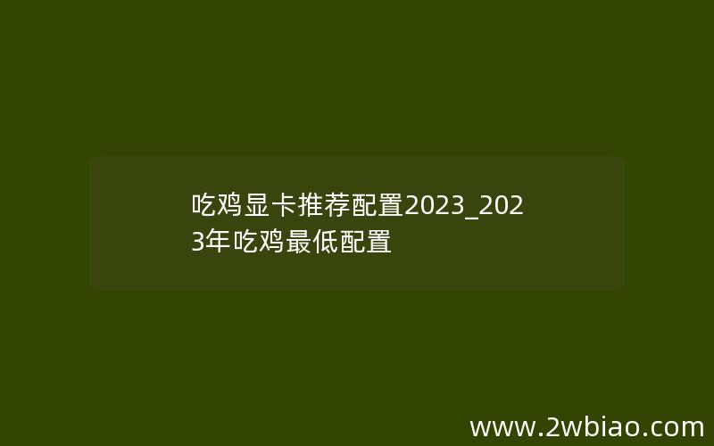 吃鸡显卡推荐配置2023_2023年吃鸡最低配置