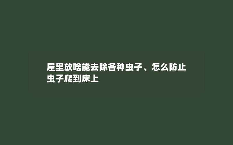 屋里放啥能去除各种虫子、怎么防止虫子爬到床上