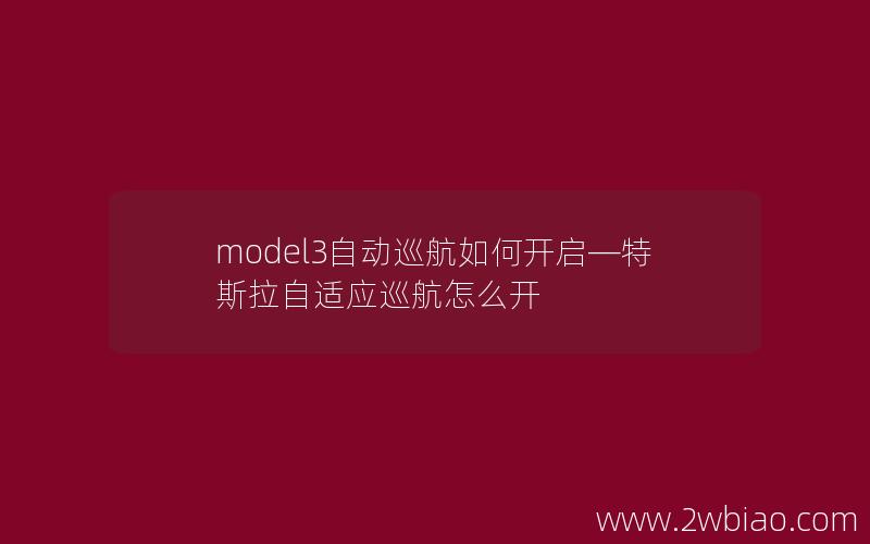 model3自动巡航如何开启—特斯拉自适应巡航怎么开