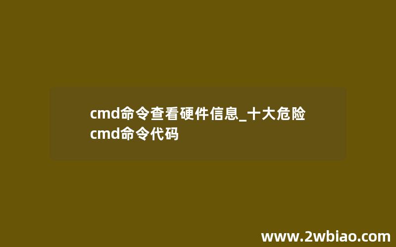 cmd命令查看硬件信息_十大危险cmd命令代码