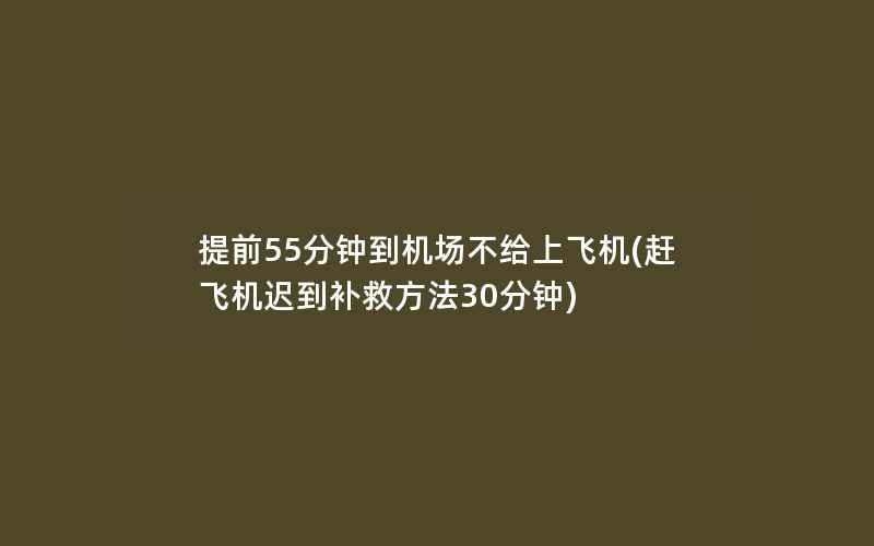 提前55分钟到机场不给上飞机(赶飞机迟到补救方法30分钟)