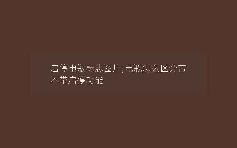 启停电瓶标志图片;电瓶怎么区分带不带启停功能