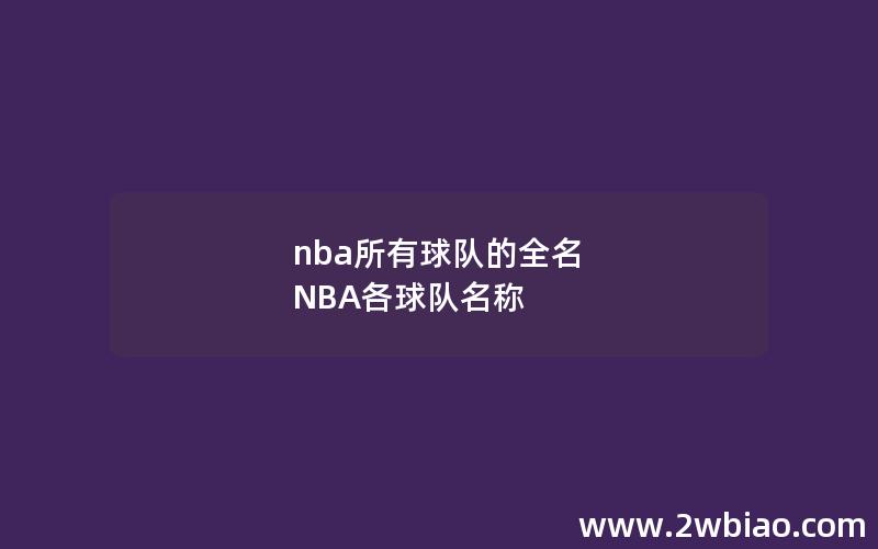 nba所有球队的全名 NBA各球队名称