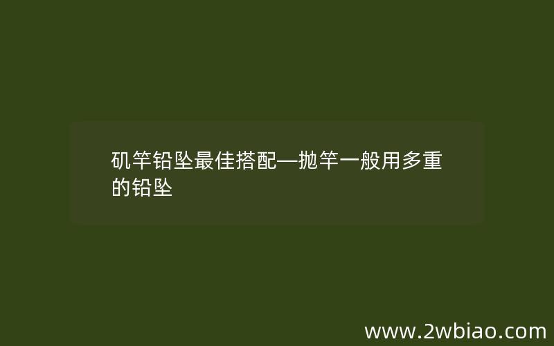 矶竿铅坠最佳搭配—抛竿一般用多重的铅坠