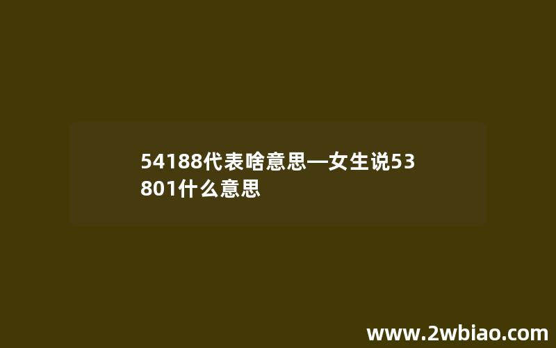 54188代表啥意思—女生说53801什么意思