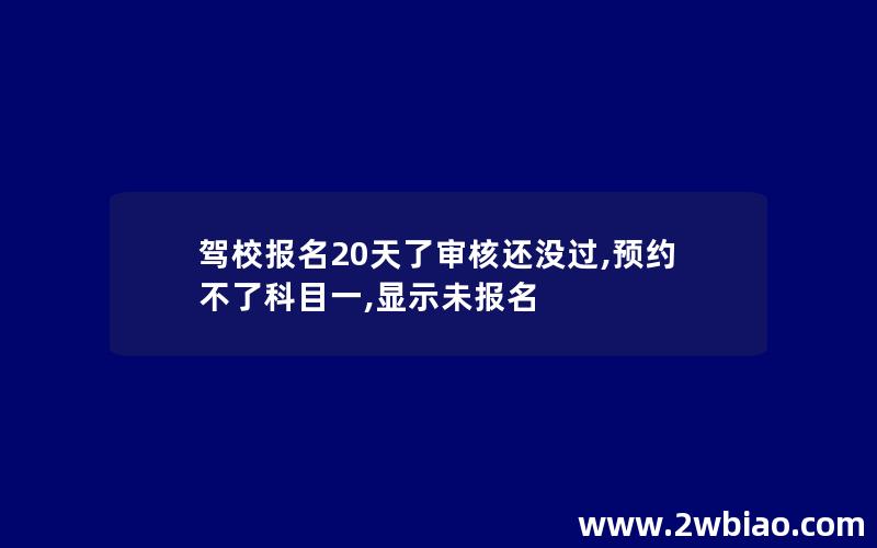 驾校报名20天了审核还没过,预约不了科目一,显示未报名