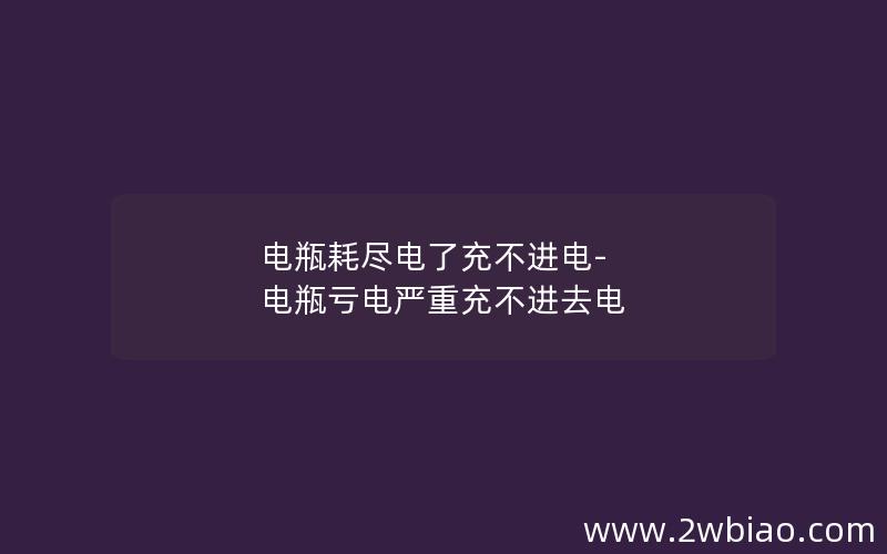 电瓶耗尽电了充不进电-电瓶亏电严重充不进去电