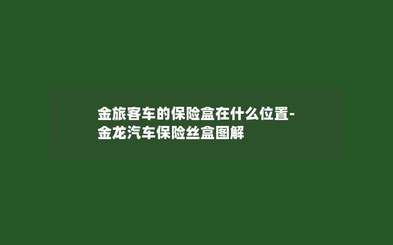 金旅客车的保险盒在什么位置-金龙汽车保险丝盒图解